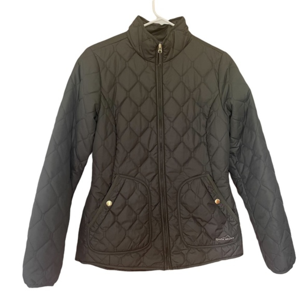 Hunter green Eddie Bauer quilted jacket. Size small.